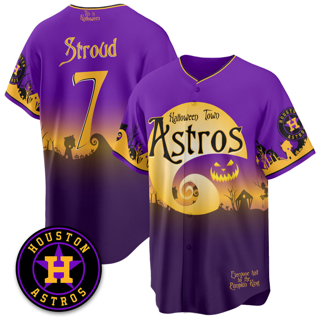 Houston Astros "Halloween Town" Limited Custom Jersey - Stitched