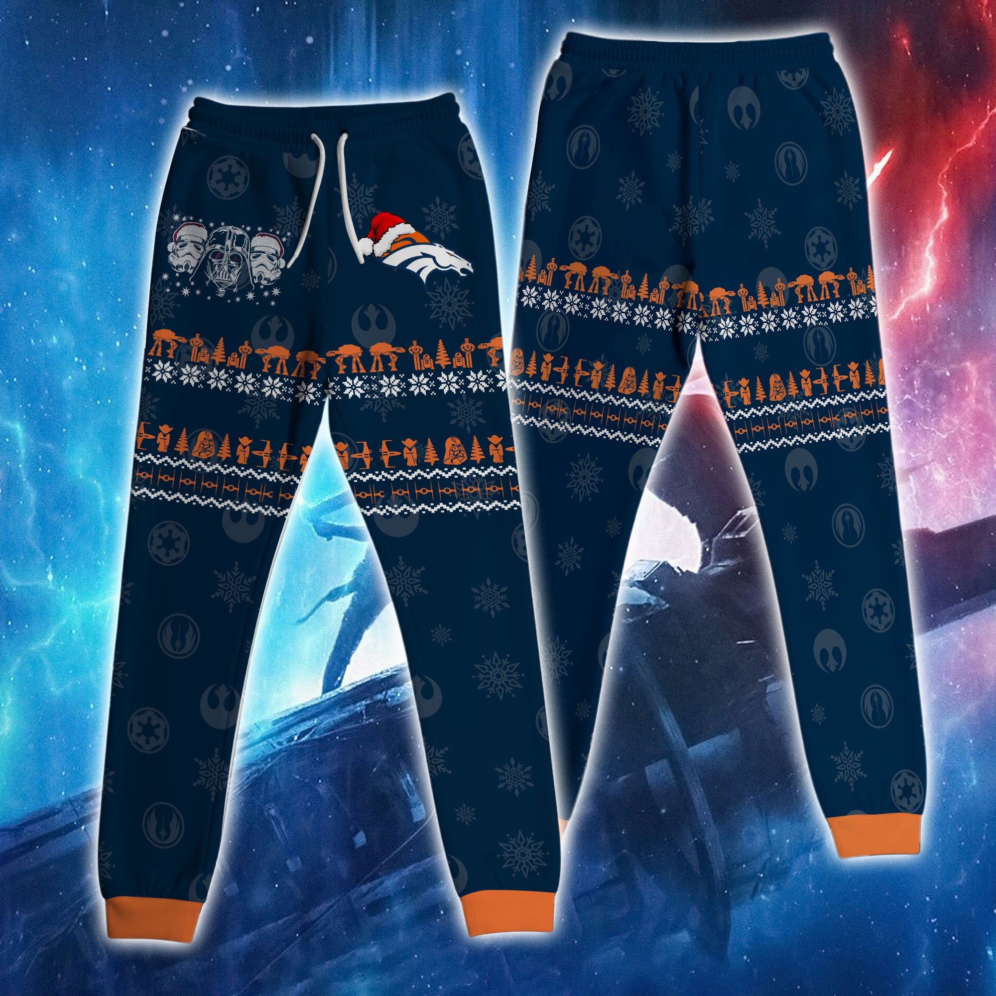 Unisex Broncos Merry Christmas The Force Edition Hoodie