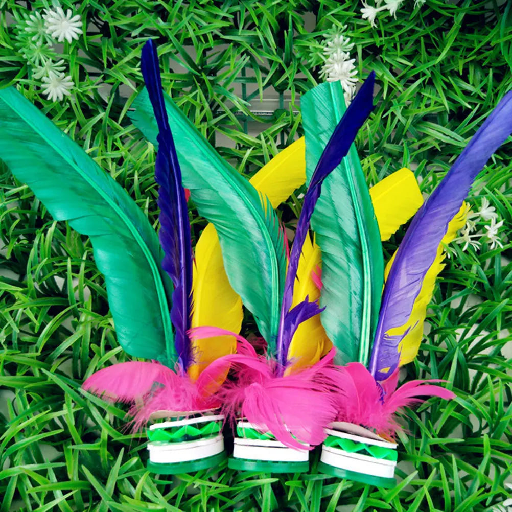 10pcs Colored Plume Shuttlecock Lightweight Sports For Students Exercise Kicking Plaything Fitness Training Goose Hair