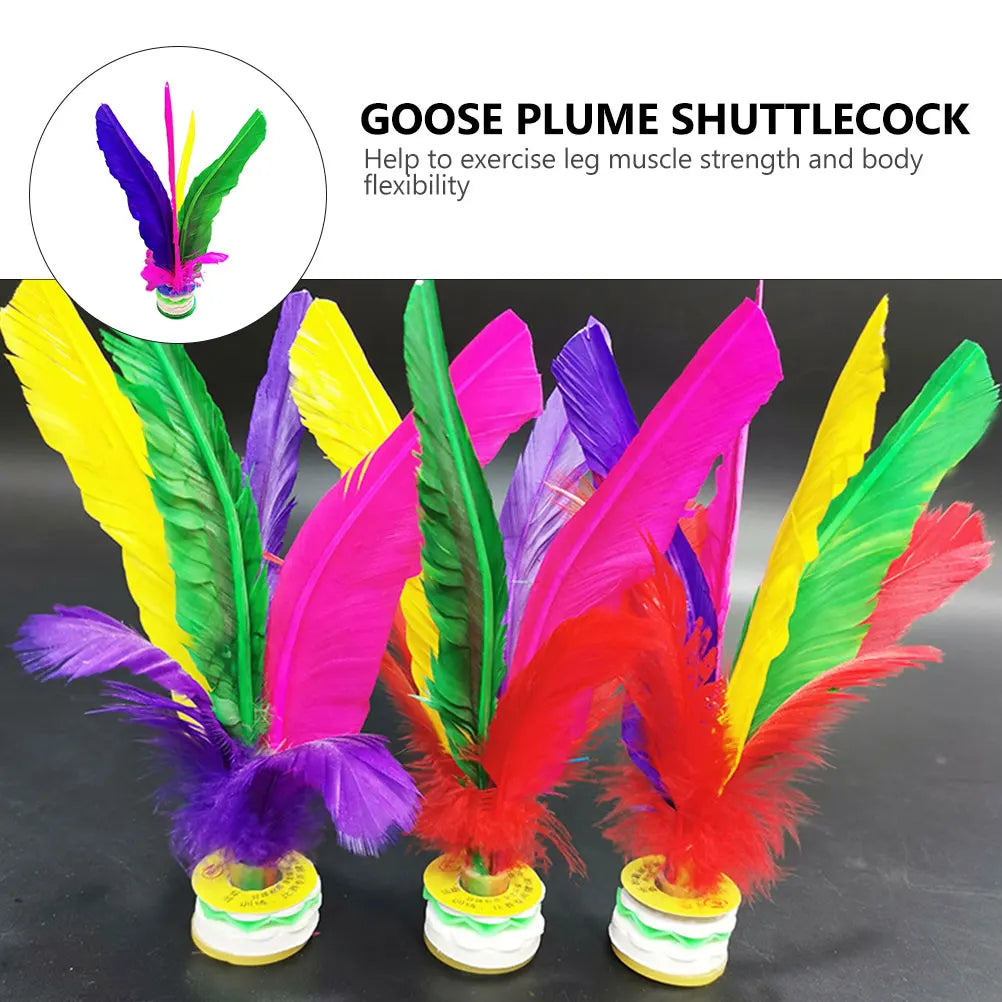 10pcs Colored Plume Shuttlecock Lightweight Sports For Students Exercise Kicking Plaything Fitness Training Goose Hair