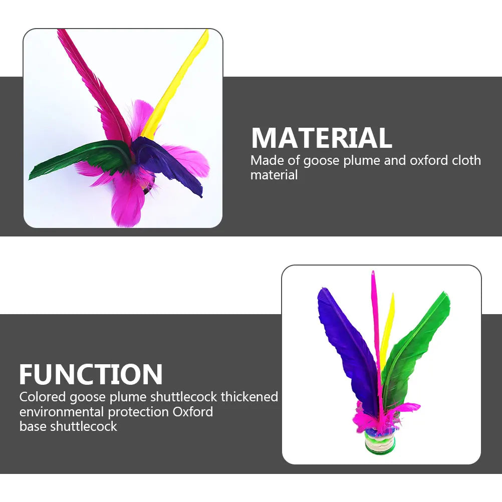 10pcs Colored Plume Shuttlecock Lightweight Sports For Students Exercise Kicking Plaything Fitness Training Goose Hair