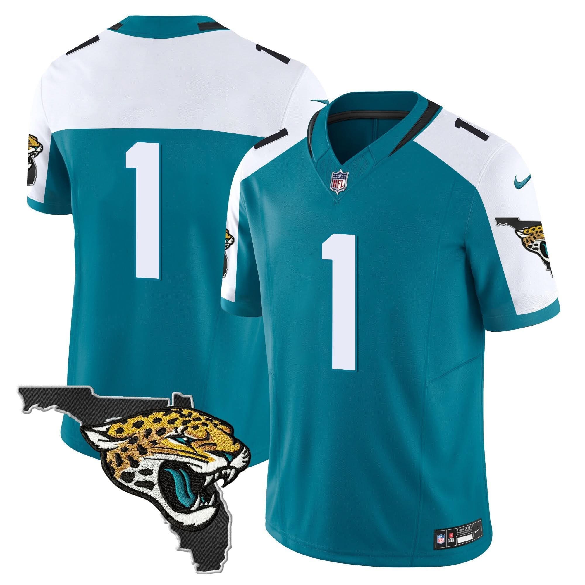 Jacksonville Jaguars Florida Patch Vapor Jersey - All Stitched